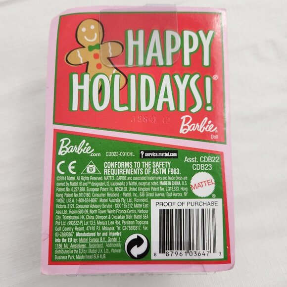 Barbie Poseable Happy Holidays Toy Christmas Outfit Present Red Heels - Picture 4 of 6